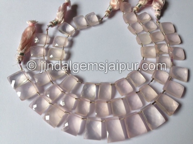 Rose Quartz Faceted Tie Shape Beads